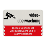 Schild dieses Gebäude ist Videoüberwacht - reflektierend