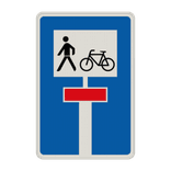 Richtzeichen 357-50 - Für Radverkehr und Fußgänger durchlässige Sackgasse