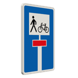 Richtzeichen 357-50 - Für Radverkehr und Fußgänger durchlässige Sackgasse