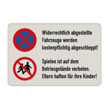 Kombinationsschilder - Betriebsgelände, Absolutes Haltverbot - Kinder verboten