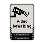 Standaard informatiebord videobewaking met pictogram en tekst