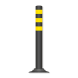 Pole Cone Traffic NF fixe Ø80mm – noir/jaune – 800 ou 1000mm