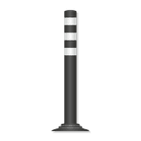Pole Cone Traffic NF fixe Ø80mm – noir/blanc – 800 ou 1000mm