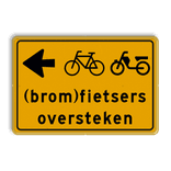 Omleidingsbord brom fietsers oversteken links - reflecterend