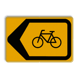 Verkeersbord pijlkader omleiding fiets reflecterend
