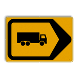 Verkeersbord omleidingsroute vrachtverkeer rechts reflecterend