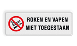 Bord roken en vapen verboden - reflecterend