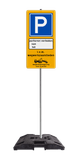 Verkeersbord tijdelijk parkeerverbod reflecterend - compleet met paal en baakvoet