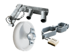 Kit portail pour clôture de chantier avec roue et serrure