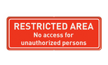 Bord restricted area rood wit - reflecterend
