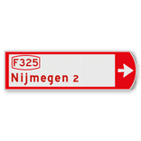 Fietswegwijzer rechtswijzend met snelfietsroute 753x225mm