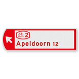 Fietswegwijzer linkswijzend met fietsroutenummer 753x225mm