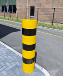 Rampaal Ø273mm staal verzinkt - geel/zwart - 1500/2000mm - met grondanker