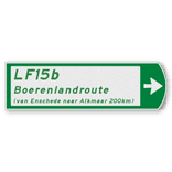 Fietswegwijzer met landelijke fietsroute rechtswijzend 753x225mm