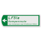 Fietswegwijzer met landelijke fietsroute linkswijzend 753x225mm