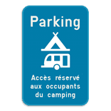 Panneau touristique - Texte supérieur + pictogramme + texte inférieur