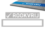 Spuitmal set ROOKVRIJ grondmarkering 1400x200mm blauw-wit