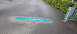 Spuitmal set ROOKVRIJ grondmarkering 1400x200mm blauw-wit