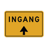 Verkeersbord ingang met pijl - reflecterend