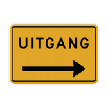 Verkeersbord uitgang met pijl rechts - reflecterend