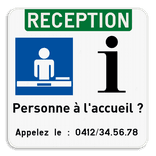 Panneau touristique - Pictogramme supérieur + 2 pictogrammes + texte
