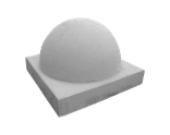 Demi-sphère de stationnement béton Ø350mm sur plaque – 80kg