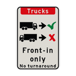 Verkeersbord - Trucks drive in forward only