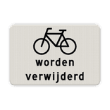 Verkeersbord RVV OB305 - Onderbord - Fietsen worden verwijderd