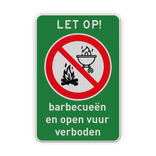 Bord barbecueën en open vuren verboden reflecterend