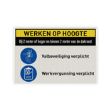 Veiligheidsbord werken op hoogte - reflecterend