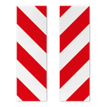 Ensemble réflecteur plat AluPanel Marquage rouge/blanc 100x600mm