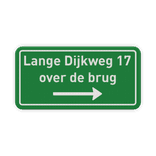 Tekstbord 2:1 met pijl groen/wit - reflecterend