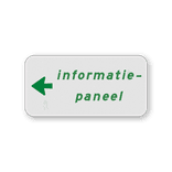 Onderbord voor fietsroute met pijl en tekst - 300x150mm