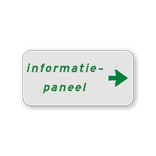 Onderbord voor fietsroute met pijl en tekst - 300x150mm