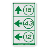 Knooppuntbord voor 3 richtingen links - 300x550mm