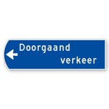 Handwegwijzer klein linkswijzend Doorgaand verkeer 990x295mm