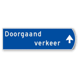 Handwegwijzer klein rechtswijzend Doorgaand verkeer met pijl rechtdoor 990x295mm