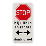Verkeersbord B07 - Stoppen voor voorrangsweg + tekst + OB0401 + tekst