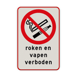 Vekeersbord roken en vapen verboden - reflecterend