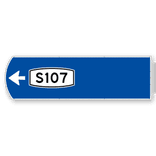 Handwegwijzer groot linkswijzend met Stadsroutenummering 1623x481mm