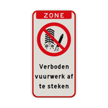 Verkeersbord - verboden vuurwerk af te steken - reflecterend