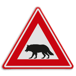 Verkeersbord - waarschuwing wolven - reflecterend