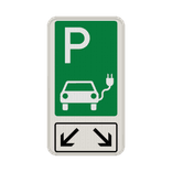 Parkschilder Grün - 2 Parkplätze Nur Elektrisch betriebene Fahrzeuge