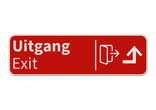 Verkeersbord route uitgang met pijl + icoon - blauw - reflecterend