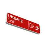 Verkeersbord route uitgang met pijl + icoon - blauw - reflecterend
