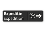 Verkeersbord route expeditie met pijl + icoon - blauw - reflecterend