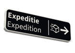 Verkeersbord route expeditie met pijl + icoon - blauw - reflecterend