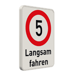 Verkehrsschild Langsam fahren - 5 km/h - reflektierend