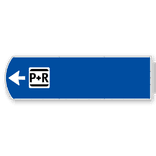 Handwegwijzer groot linkswijzend met BW-pictogram 1623x481mm