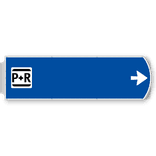Handwegwijzer groot rechtswijzend met BW-pictogram 1623x481mm